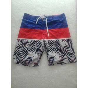 Old Navy California Men's Board Shorts Size 34 Red Navy Blue NEW w/out Tags